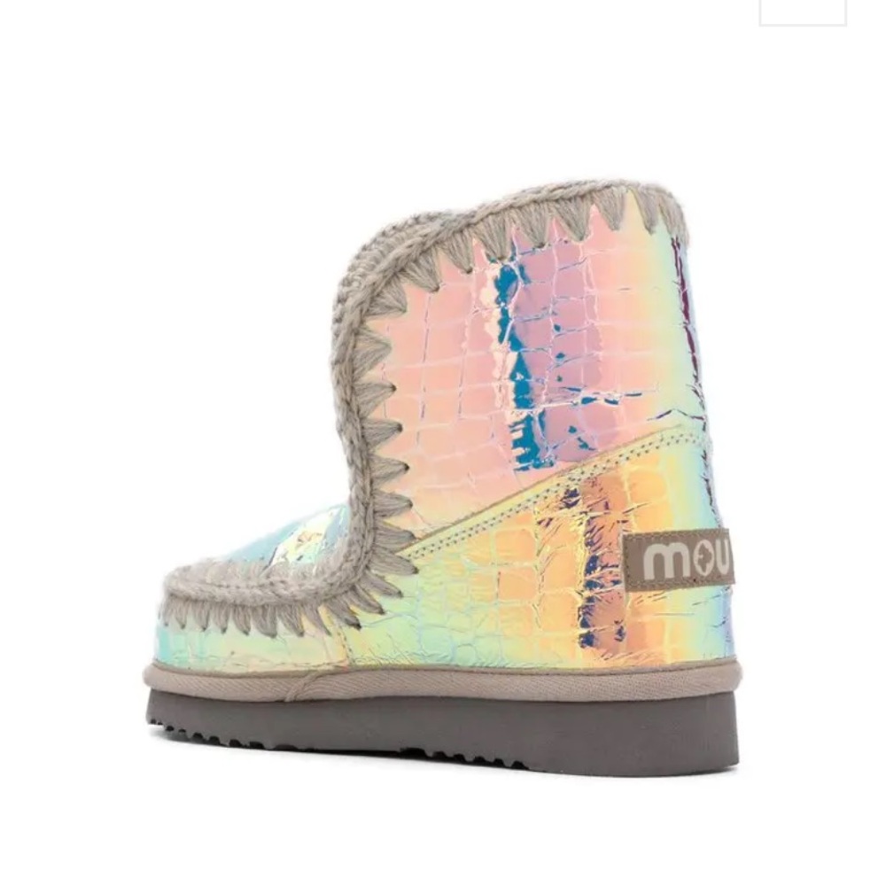 Mou Eskimo Iridescent Leather Shearling Lined Boots - Picture 4 of 12